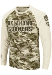 Colosseum Oklahoma Sooners Grey Operation Hat Trick Camo Raglan Long Sleeve T Shirt