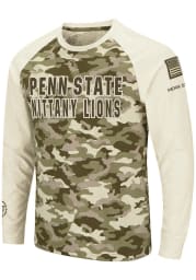 Colosseum Penn State Nittany Lions Grey Operation Hat Trick Camo Raglan Long Sleeve T Shirt