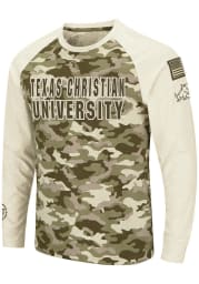 Colosseum TCU Horned Frogs Grey Operation Hat Trick Camo Raglan Long Sleeve T Shirt