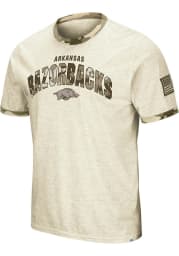 Colosseum Arkansas Razorbacks Grey Operation Hat Trick Camo Ringer Short Sleeve T Shirt