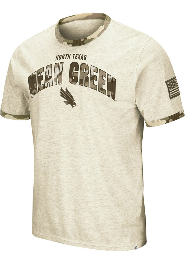 Colosseum North Texas Mean Green Grey Operation Hat Trick Camo Ringer Short Sleeve T Shirt