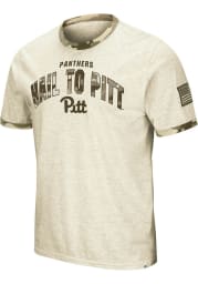 Colosseum Pitt Panthers Grey Operation Hat Trick Camo Ringer Short Sleeve T Shirt