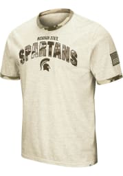 Colosseum Michigan State Spartans Grey Operation Hat Trick Camo Ringer Short Sleeve T Shirt