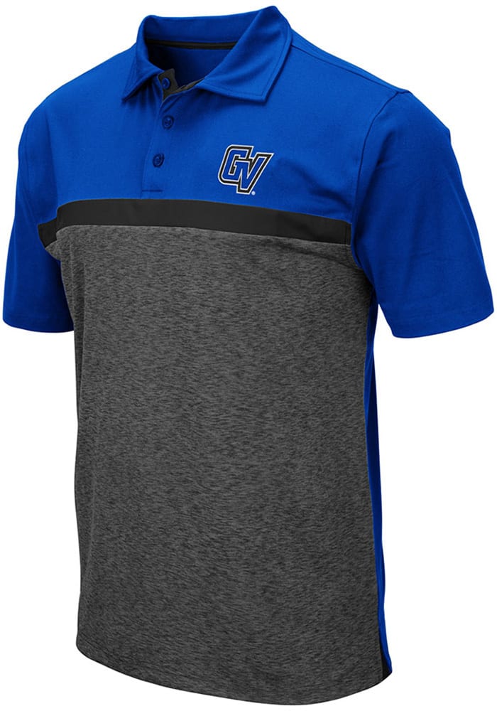 Colosseum Grand Valley State Lakers Mens Charcoal Capital Short Sleeve Polo