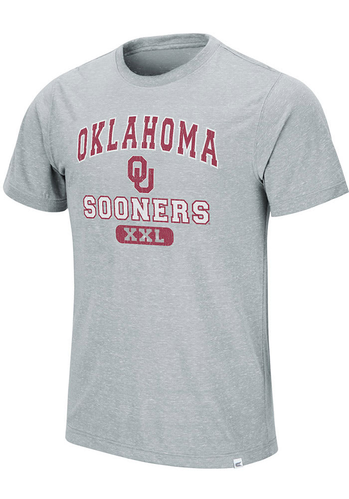 Colosseum Oklahoma Sooners Grey Wyatt Short Sleeve T Shirt