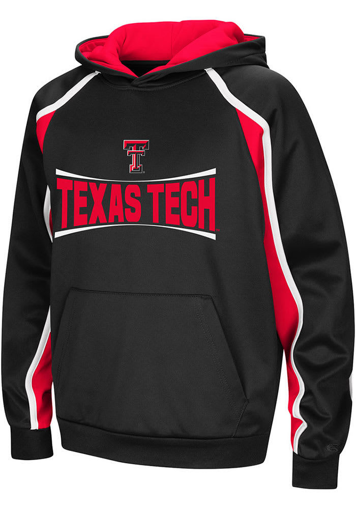 Colosseum Texas Tech Red Raiders Youth Black Hook and Lateral Long Sleeve Hoodie