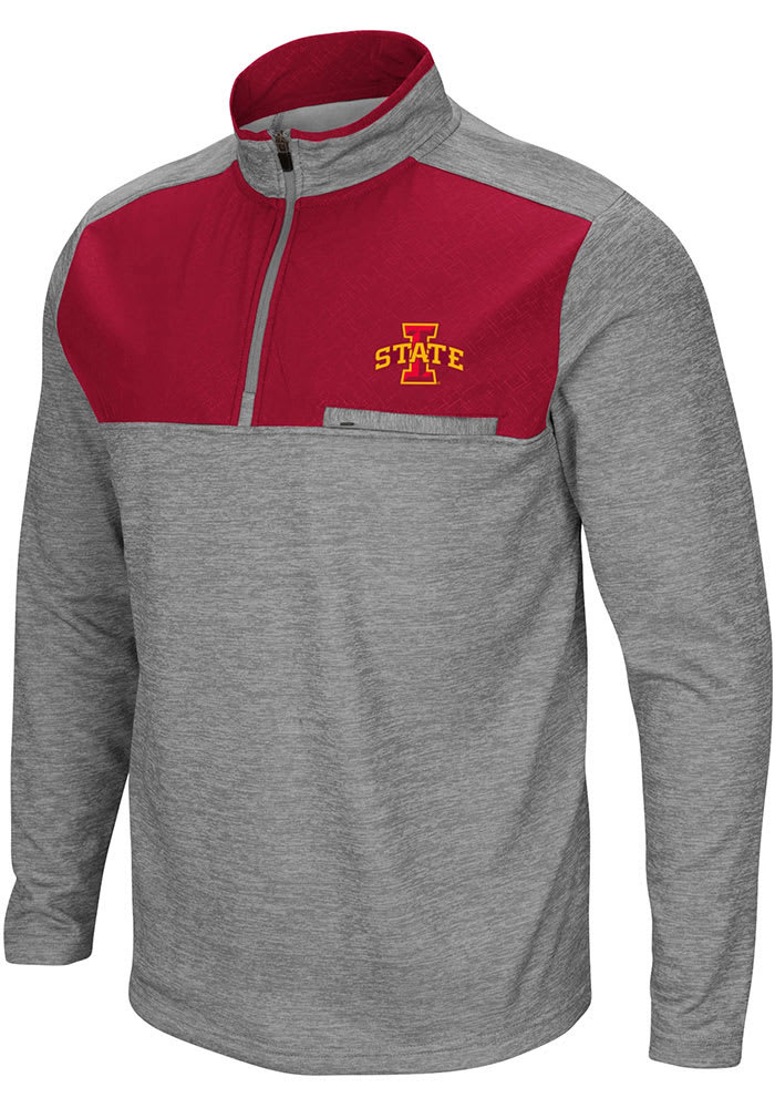 Colosseum Iowa State Cyclones Mens Grey Alligators Are Ornery Long Sleeve 1/4 Zip Pullover