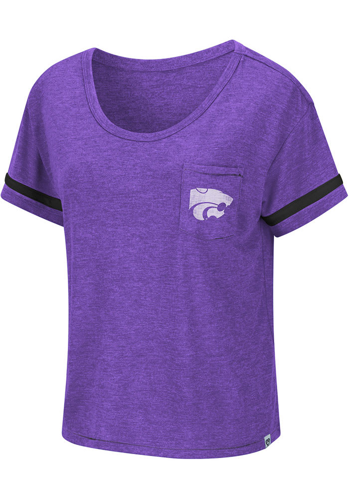 Colosseum K-State Wildcats Womens Purple Waffles Meet Greet Scoop Short Sleeve T-Shirt