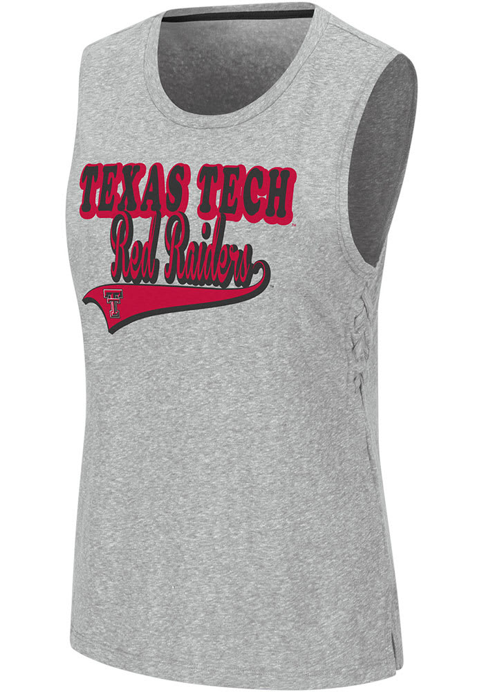Colosseum Texas Tech Red Raiders Womens Grey Red Carpet Tank Top