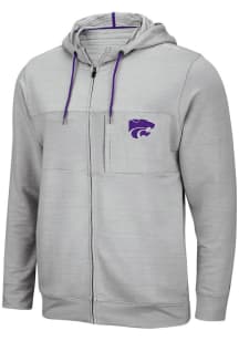 Colosseum K-State Wildcats Mens Grey Challenge Accepted Long Sleeve Zip