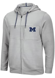 Colosseum Michigan Wolverines Mens Grey Challenge Accepted Long Sleeve Zip