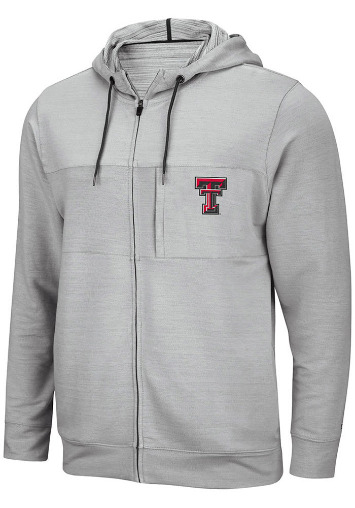 Colosseum Texas Tech Red Raiders Mens Grey Challenge Accepted Long Sleeve Zip