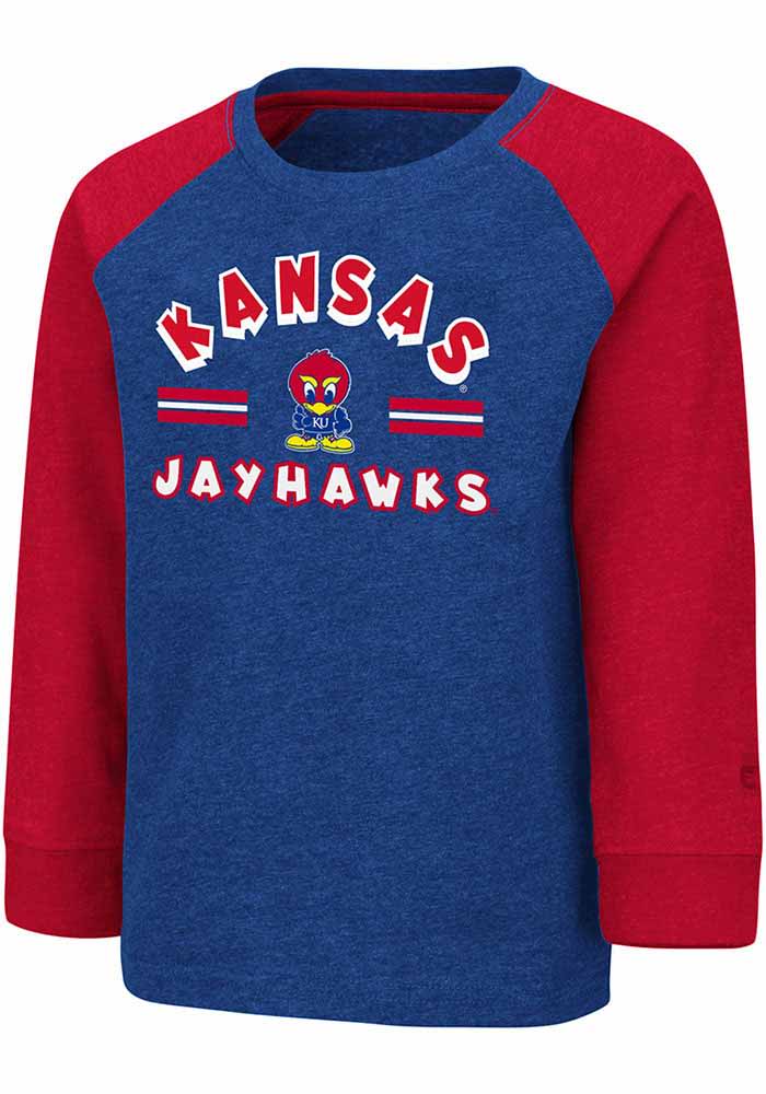 Colosseum Kansas Jayhawks Toddler Blue Squidward Long Sleeve T-Shirt