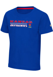 Colosseum Kansas Jayhawks Toddler Blue Patrick Short Sleeve T-Shirt
