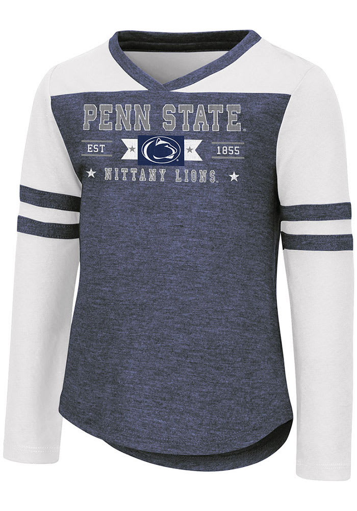 Colosseum Penn State Nittany Lions Toddler Girls Navy Blue Star Long Sleeve T Shirt