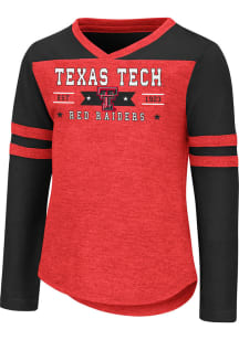Colosseum Texas Tech Red Raiders Toddler Girls Red Star Long Sleeve T Shirt