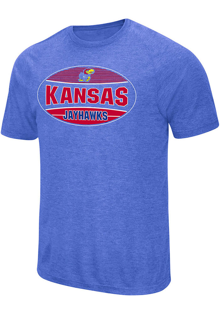 Colosseum Kansas Jayhawks Blue Jenkins Short Sleeve T Shirt
