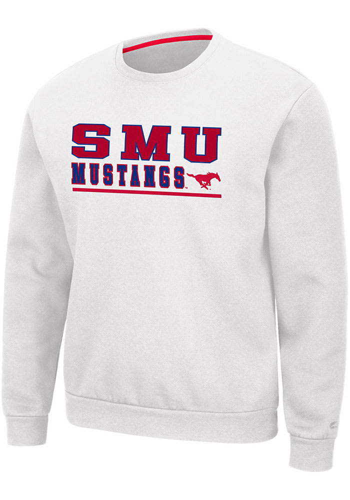 Champion SMU Mustangs Mens Grey Triple D Reverse Weave Long Sleeve Crew  Sweatshirt