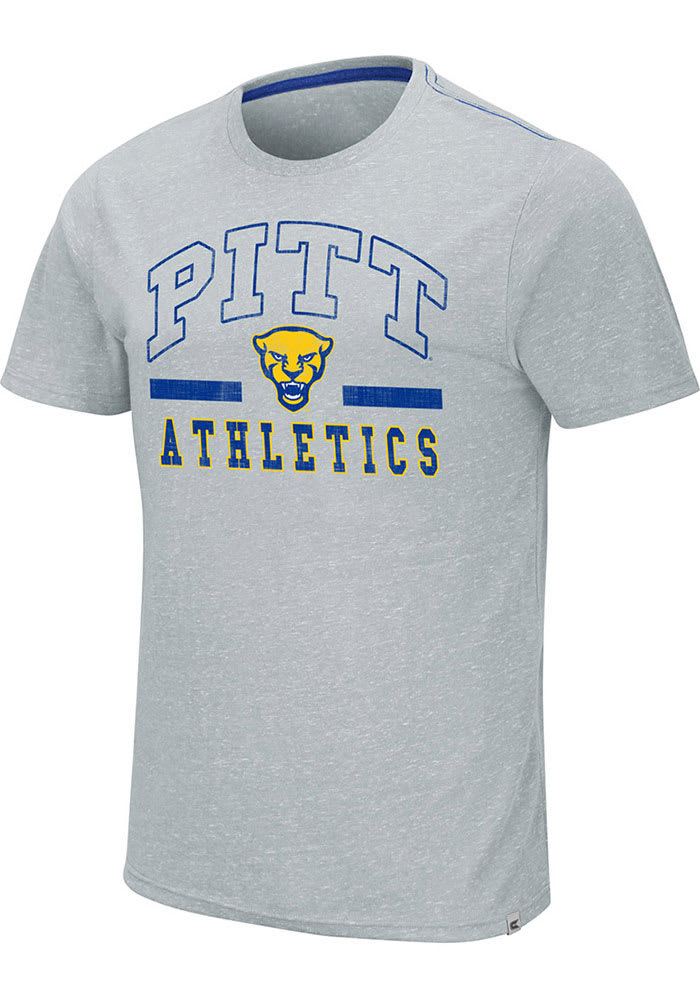 Colosseum Pitt Panthers Grey Ducky Tie Short Sleeve T Shirt