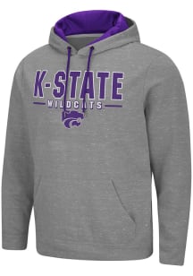 Colosseum K-State Wildcats Mens Grey Time Travelers Long Sleeve Hoodie