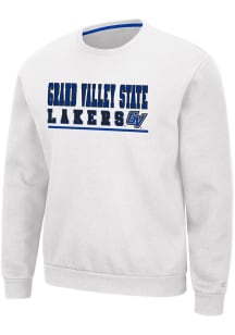 Colosseum Grand Valley State Lakers Mens White Rally Crewneck Long Sleeve Crew Sweatshirt