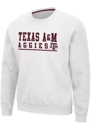 Colosseum Texas A&M Aggies Mens White Rally Crewneck Long Sleeve Crew Sweatshirt