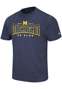 Colosseum Michigan Wolverines Navy Blue Hooked Short Sleeve T Shirt