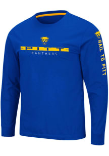Colosseum Pitt Panthers Blue Blitzgiving Long Sleeve T Shirt