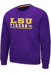 Colosseum LSU Tigers Mens Purple Rally Crewneck Long Sleeve Crew Sweatshirt