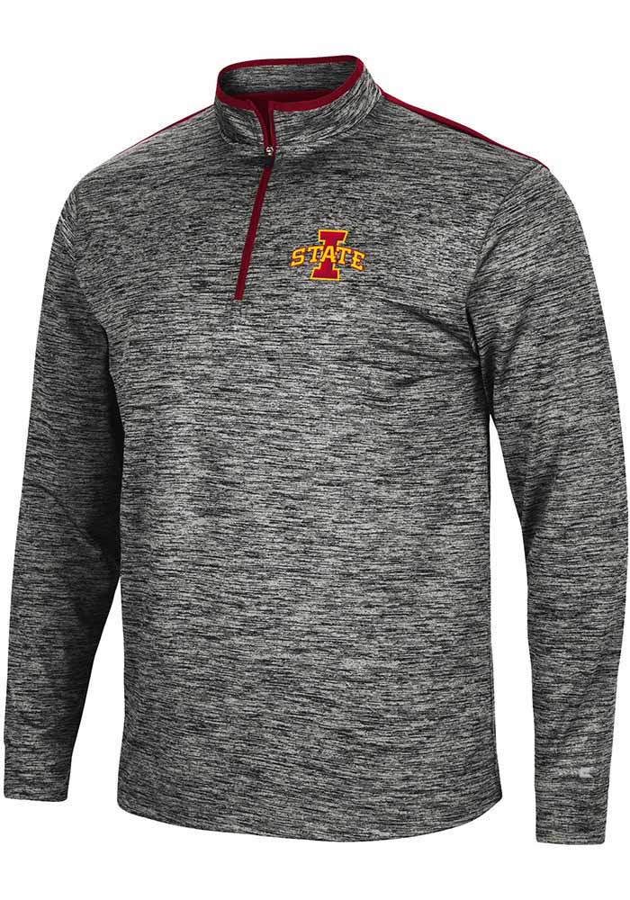Colosseum Iowa State Cyclones Mens Charcoal Brooks Long Sleeve 1/4 Zip Pullover