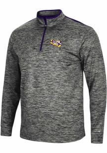 Colosseum LSU Tigers Mens Charcoal Brooks Long Sleeve 1/4 Zip Pullover