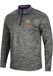 Colosseum LSU Tigers Mens Charcoal Brooks Long Sleeve 1/4 Zip Pullover