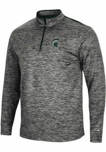 Colosseum Michigan State Spartans Mens Charcoal Brooks Long Sleeve 1/4 Zip Pullover
