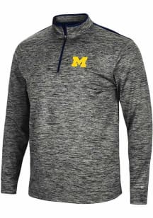 Colosseum Michigan Wolverines Mens Charcoal Brooks Long Sleeve 1/4 Zip Pullover