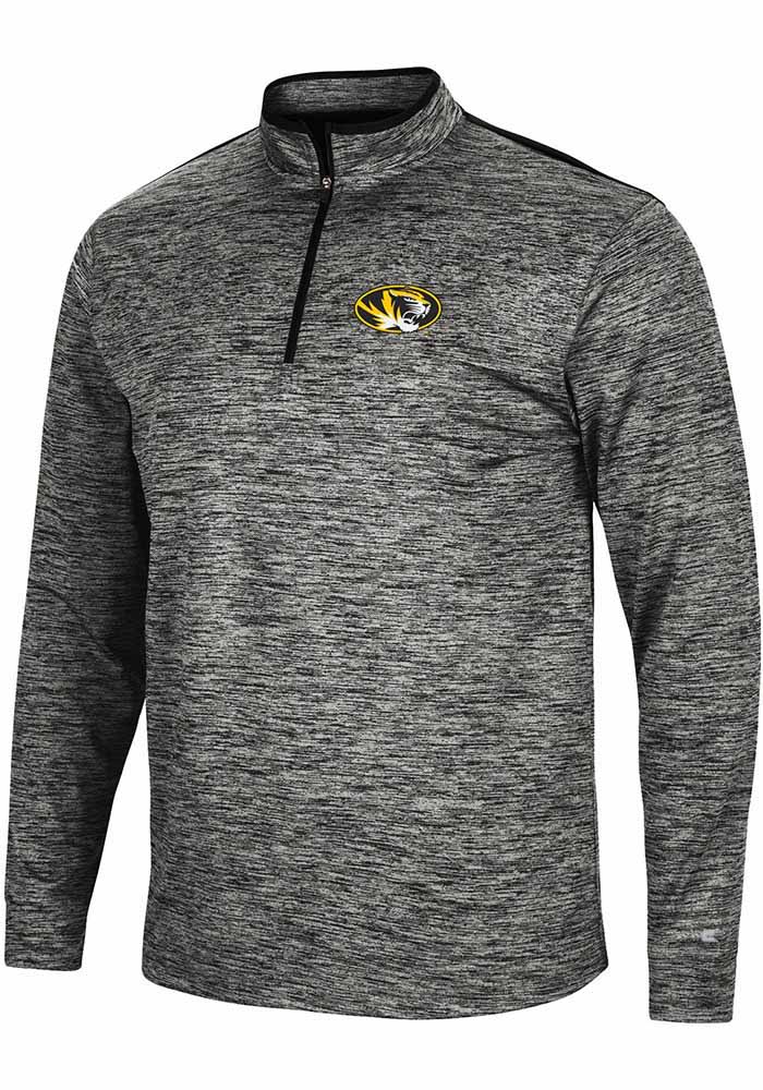 Colosseum Missouri Tigers Mens Charcoal Brooks Long Sleeve 1/4 Zip Pullover