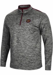 Colosseum Temple Owls Mens Charcoal Brooks Long Sleeve 1/4 Zip Pullover