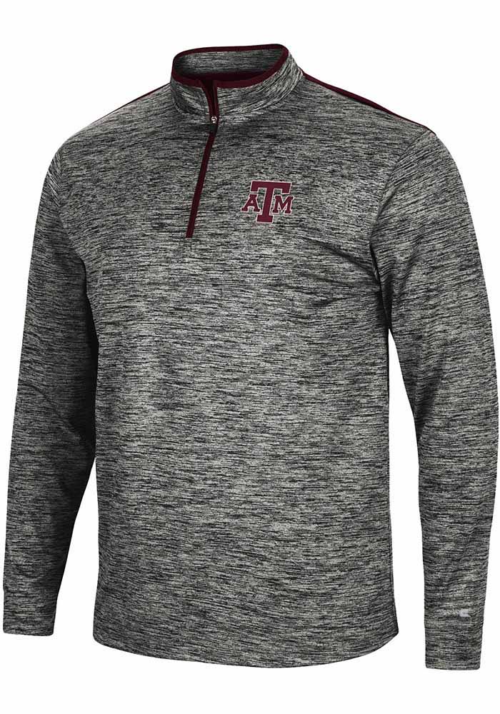 Colosseum Texas A&M Aggies Mens Charcoal Brooks Long Sleeve 1/4 Zip Pullover