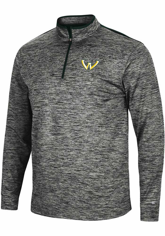 Colosseum Wayne State Warriors Mens Charcoal Brooks Long Sleeve 1/4 Zip Pullover