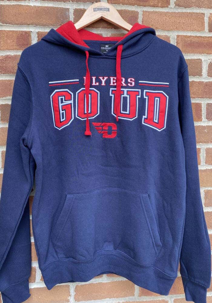 Colosseum Dayton Flyers Mens Navy Blue Graham Long Sleeve Hoodie