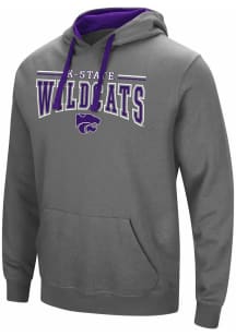 Colosseum K-State Wildcats Mens Charcoal Graham Long Sleeve Hoodie