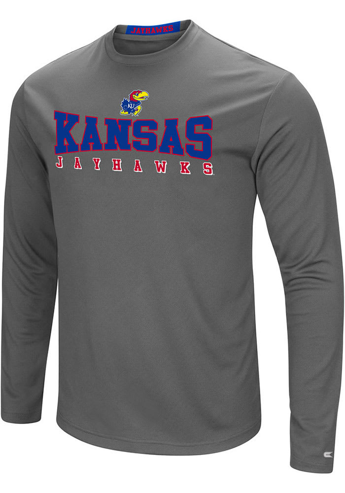 Colosseum Kansas Jayhawks Charcoal Landry Long Sleeve T-Shirt