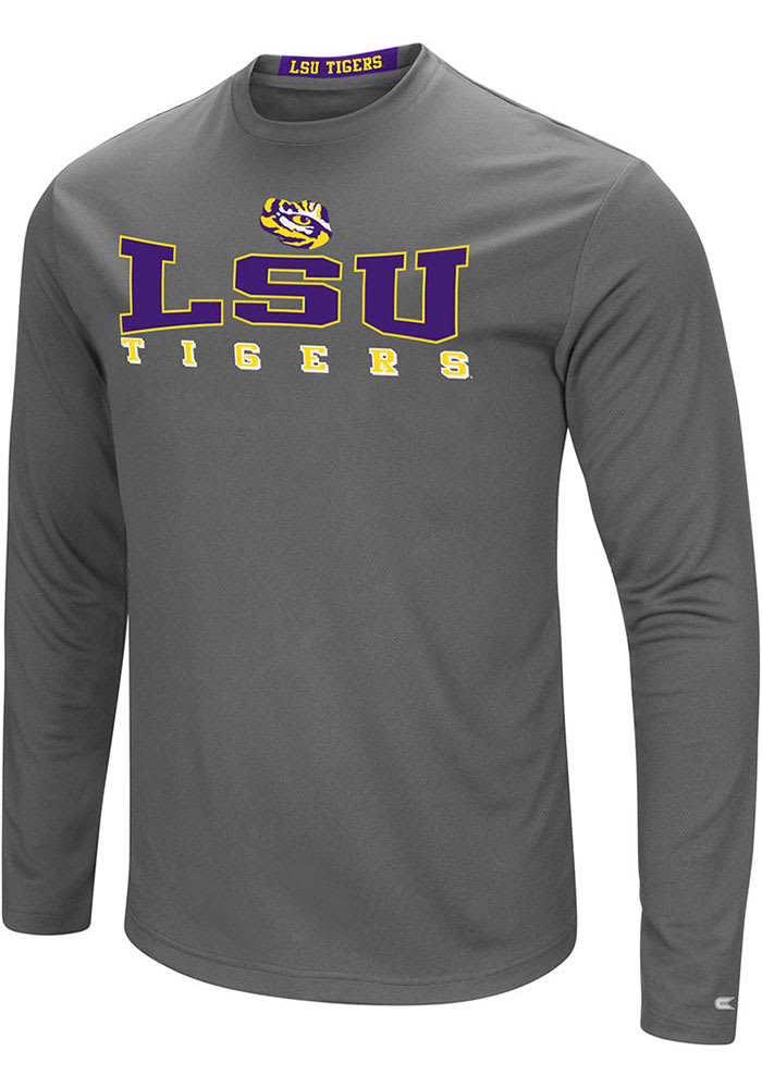 Colosseum LSU Tigers Charcoal Landry Long Sleeve T-Shirt