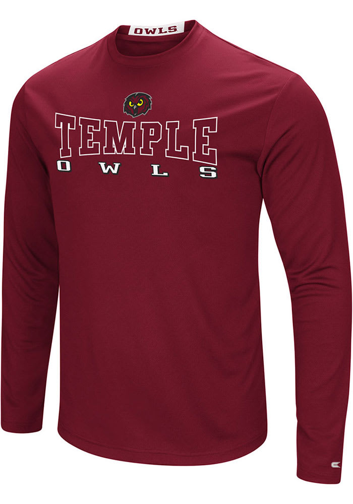 Colosseum Temple Owls Red Landry Long Sleeve T-Shirt