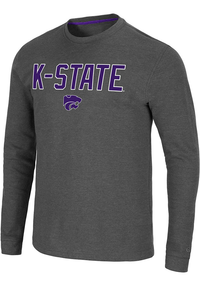 Colosseum K-State Wildcats Charcoal Dragon Thermal Long Sleeve T Shirt