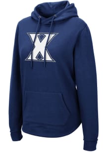 Colosseum Xavier Musketeers Womens Navy Blue Crossover Hooded Sweatshirt