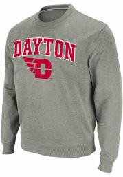 Colosseum Dayton Flyers Mens Grey Stadium Long Sleeve Crew Sweatshirt