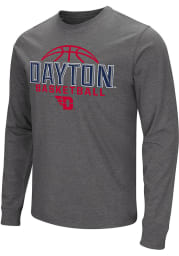 Colosseum Dayton Flyers Charcoal Playbook Long Sleeve Fashion T Shirt