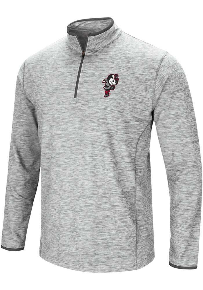 Colosseum Ohio State Buckeyes Mens Grey Alternate Logo Long Sleeve 1/4 Zip Pullover