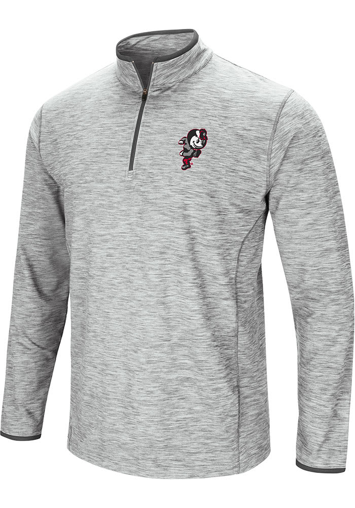 Colosseum Ohio State Buckeyes Mens Grey Alternate Logo Long Sleeve 1/4 Zip Pullover