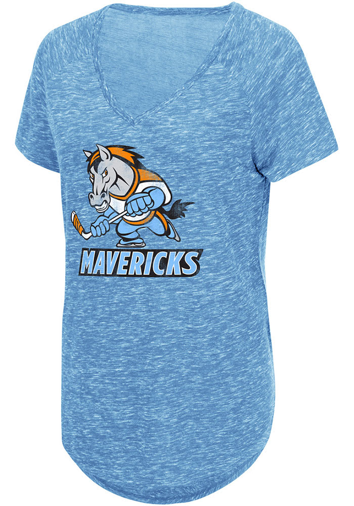Colosseum Kansas City Mavericks Womens Blue Speckle Short Sleeve T-Shirt